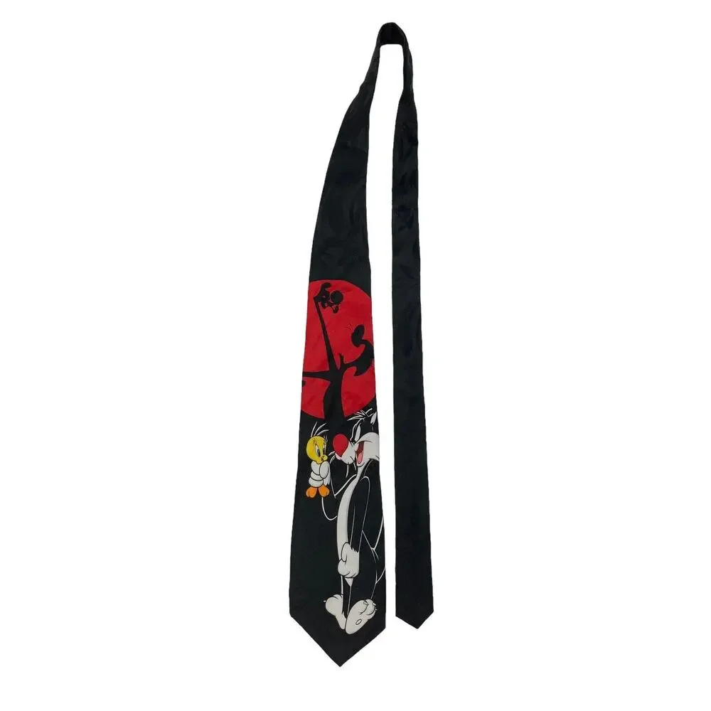 Looney Tunes Mania Sylvester Tweety Cartoon Vintage Novelty Necktie Polyester